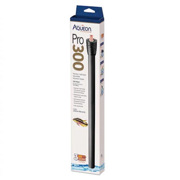 NWT Aqueon Pro 300 Submersible Aquarium Heater, 300 Watts, Up to 100 Gallon Tank - Picture 1 of 8